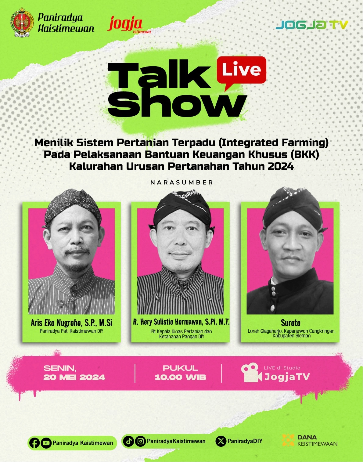 Live Talkshow - Menilik Sistem Pertanian Terpadu (Integrated Farming) pada Pelaksanaan BKK Kalurahan Urusan Pertanahan Tahun 2024