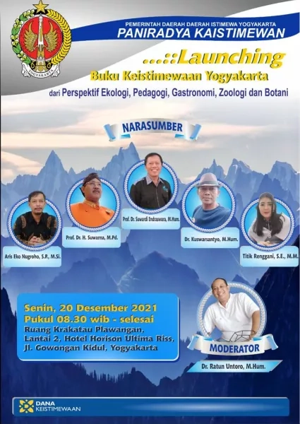 Launching Buku Keistimewaan Yogyakarta dari Perspektif Ekologi, Pedagogi, Gastronomi, Zoologi, dan Botani