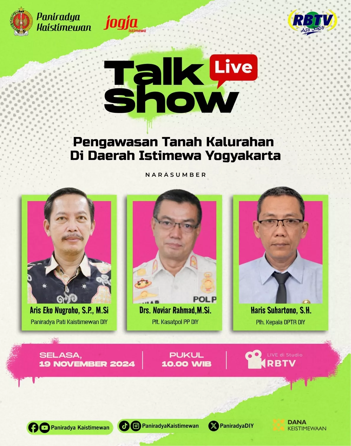 Live Talkshow - Pengawasan Tanah Kalurahan di Daerah Istimewa Yogyakarta