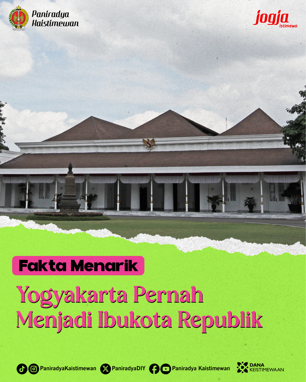 Fakta Menarik - Yogyakarta Pernah Menjadi Ibukota Republik 
